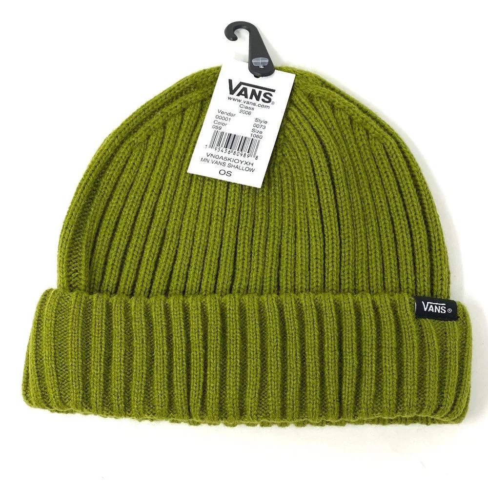 Vans MN VAMS Shallow Cap Beanie Logo Green Men's VN0A34GVV1C - Picture 1 of 6